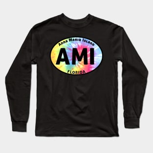 Anna Maria Island Florida Euro Oval Tye Dye Long Sleeve T-Shirt